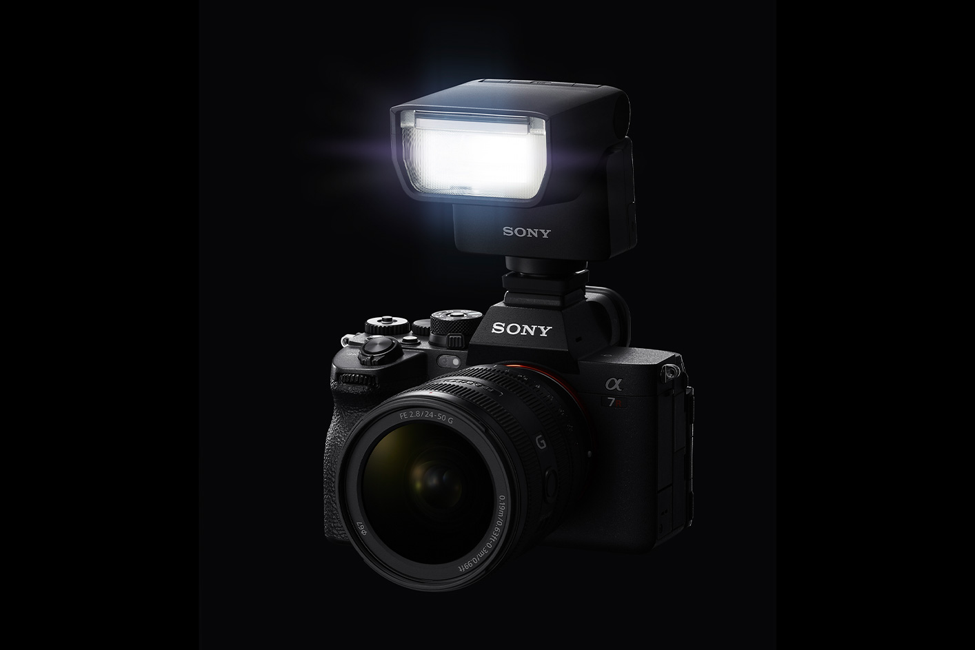 Εικόνα προϊόντος του GN28 προσαρτημένου σε ILCE-7M4