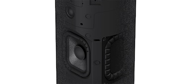 Λεπτομέρεια που δείχνει το woofer, το tweeter και τους δύο παθητικούς πομπούς σε ηχείο SA-RS5